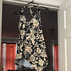 Swimsuit For All                           Black and Cream Floral Swimwear Top